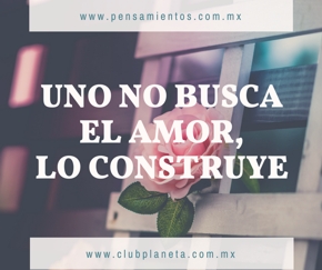 Uno no busca el amor, lo construye